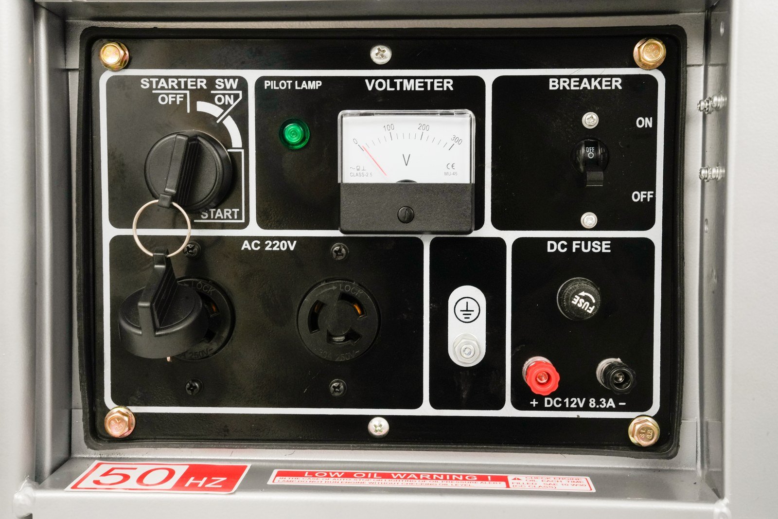 WENXIN manual-open-frame-2-8kw diesel generator, control panel view