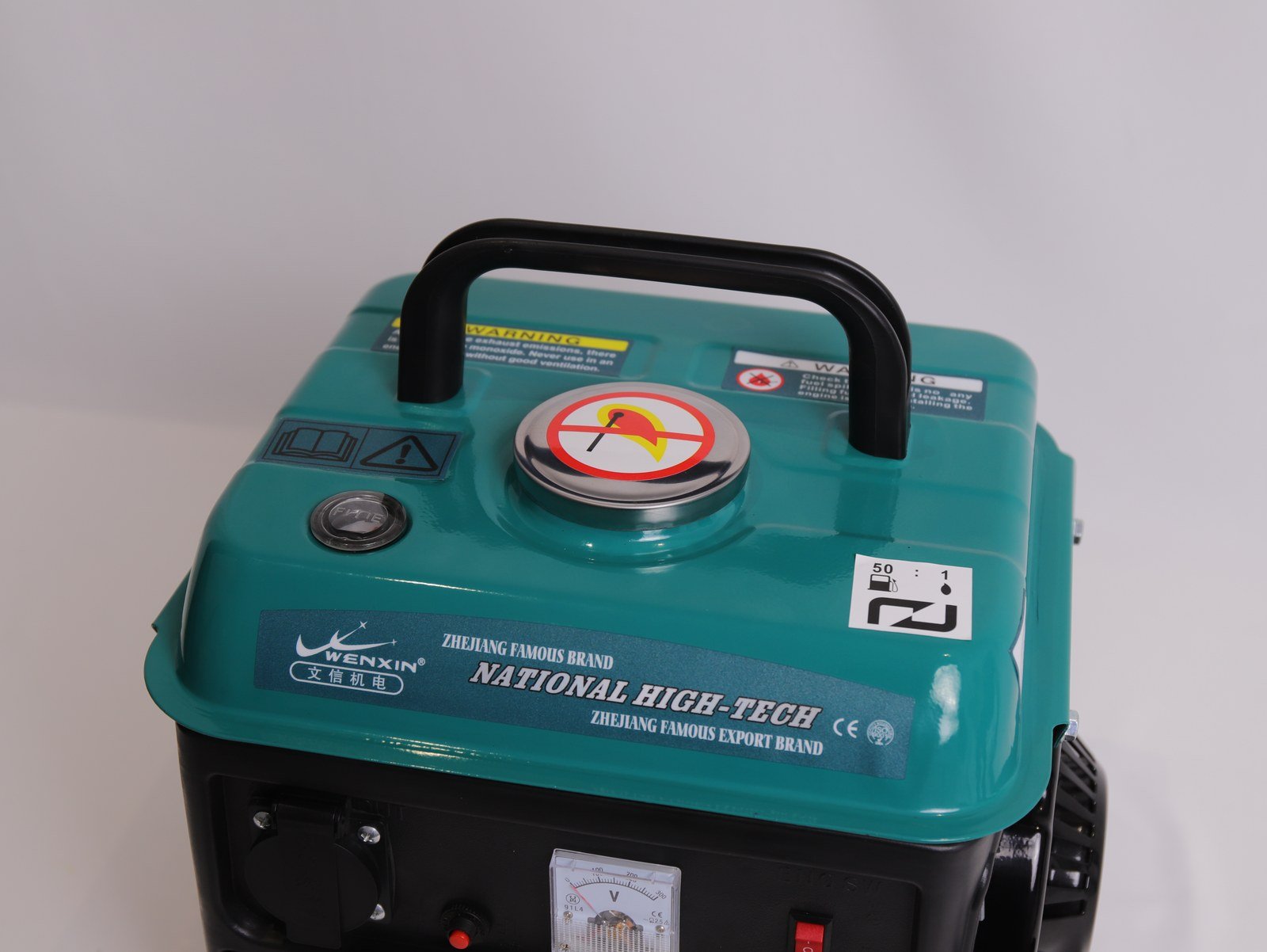 WENXIN 950a-type gasoline generator, nameplate view