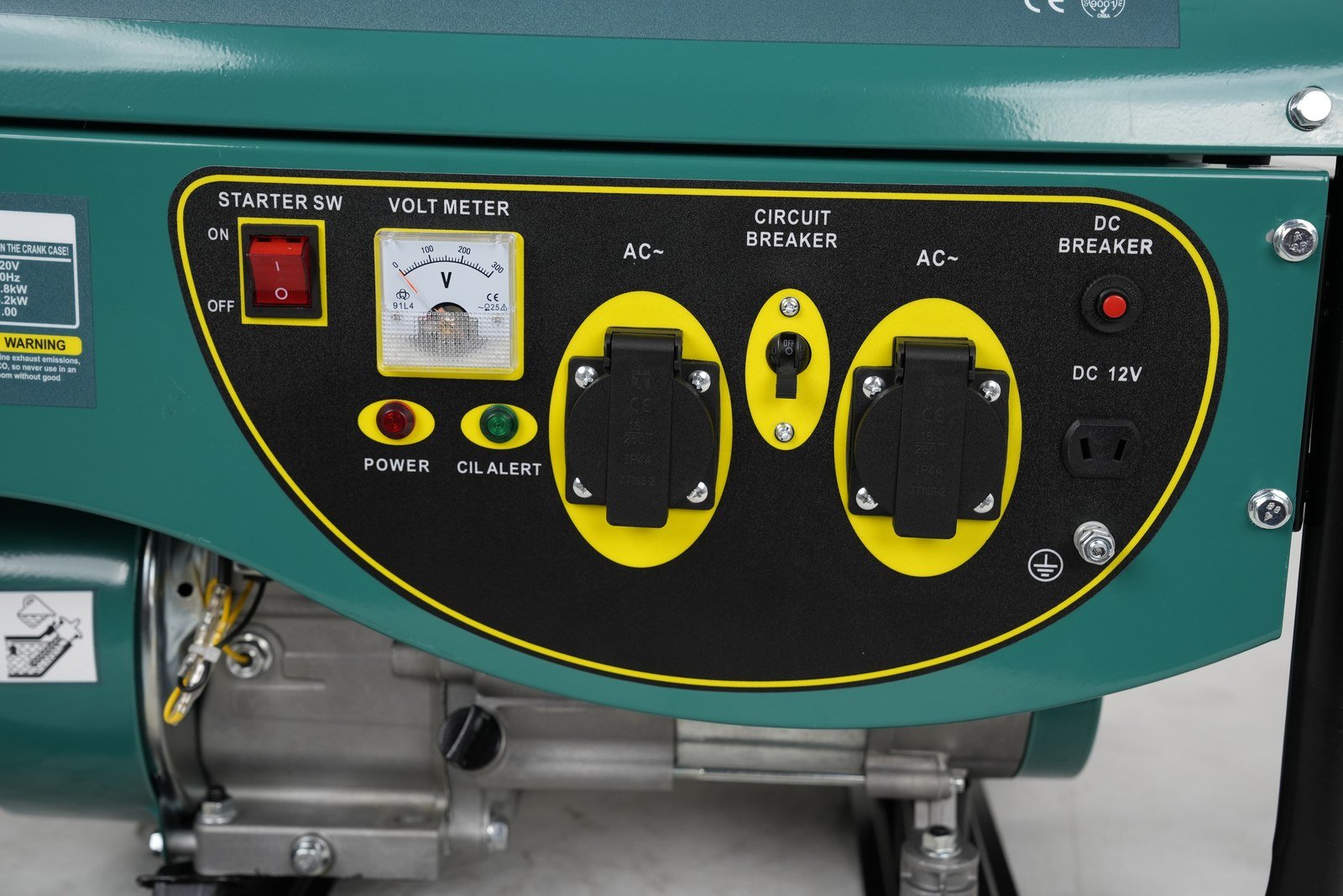 WENXIN fish-type-1-8kw gasoline generator, control panel view