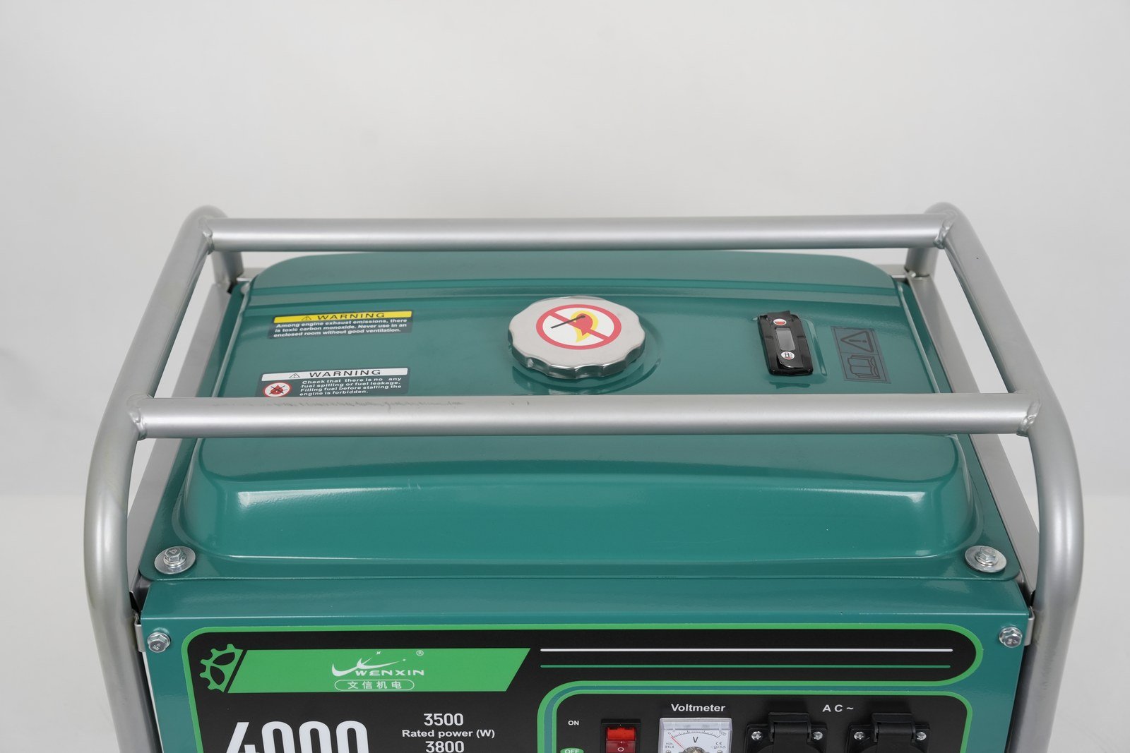 WENXIN flat-panel-type-1-5-8kw gasoline generator, nameplate view