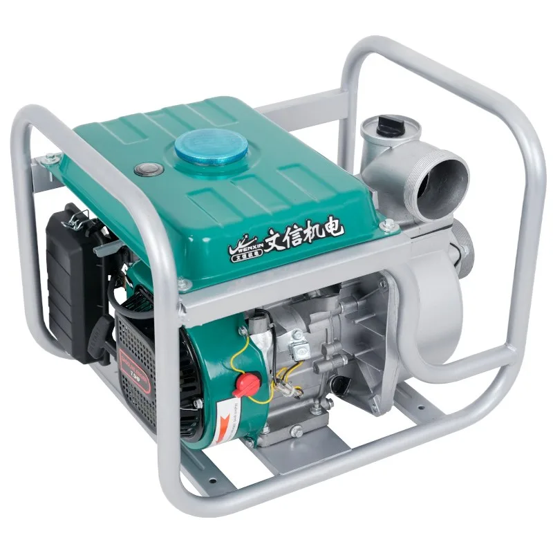 3 inch gasoline water pump with a four-stroke engine and large suction and discharge ports