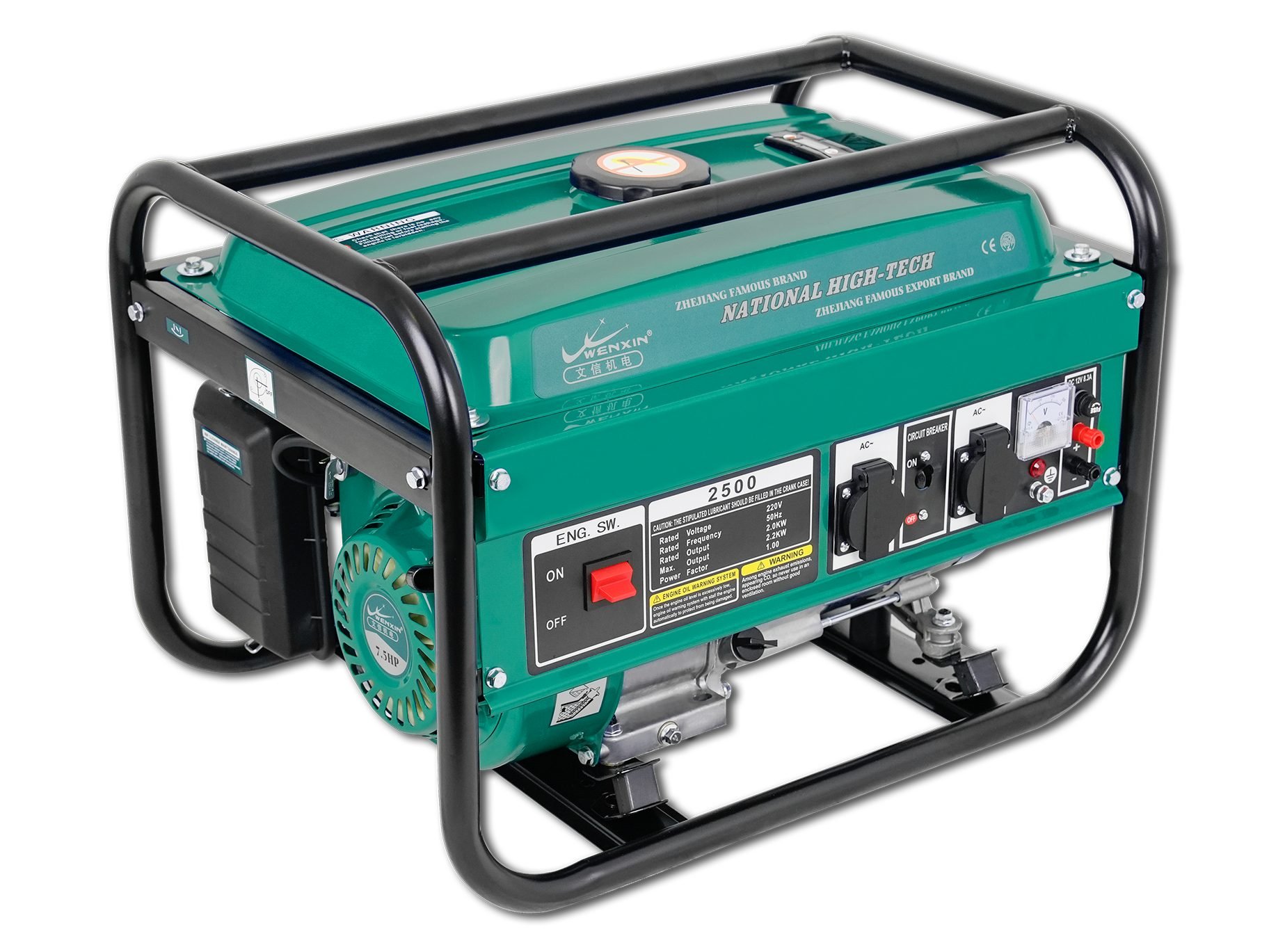 Custom cyan finish on a WENXIN gasoline generator