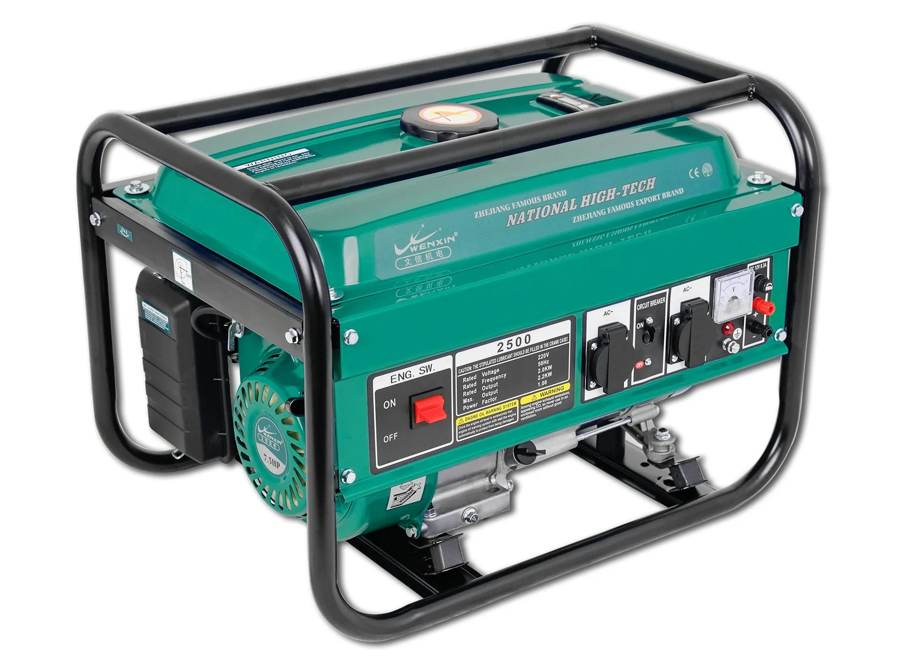 Custom cyan finish on a WENXIN gasoline generator