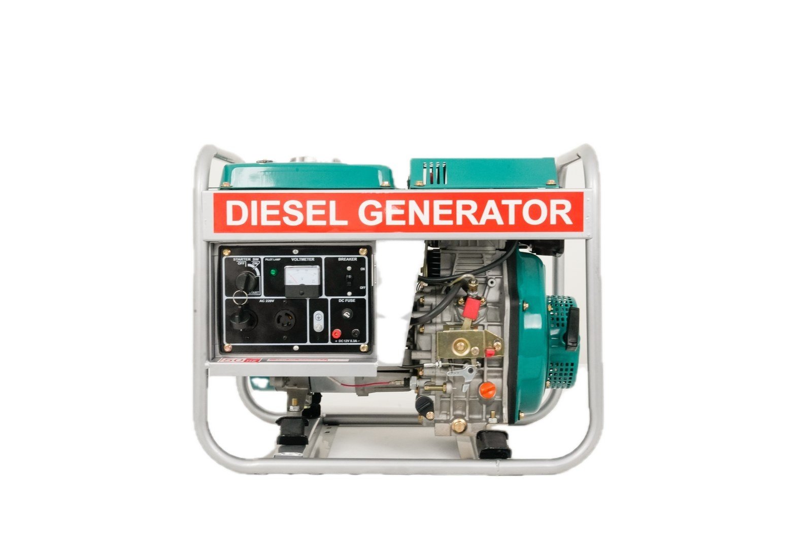 WENXIN manual-open-frame-2-8kw diesel generator, side view