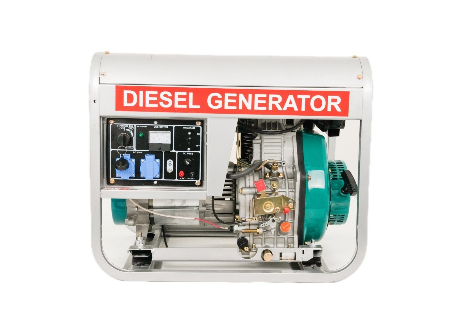 WENXIN manual-open-frame-4-6-6-5kw diesel generator, front view