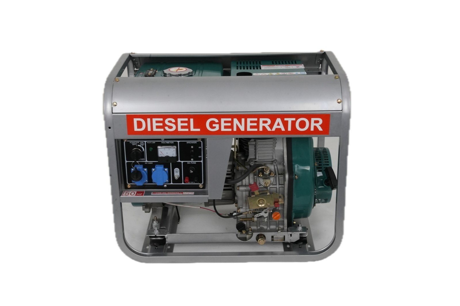 WENXIN manual-open-frame-4-6-6-5kw diesel generator, side view