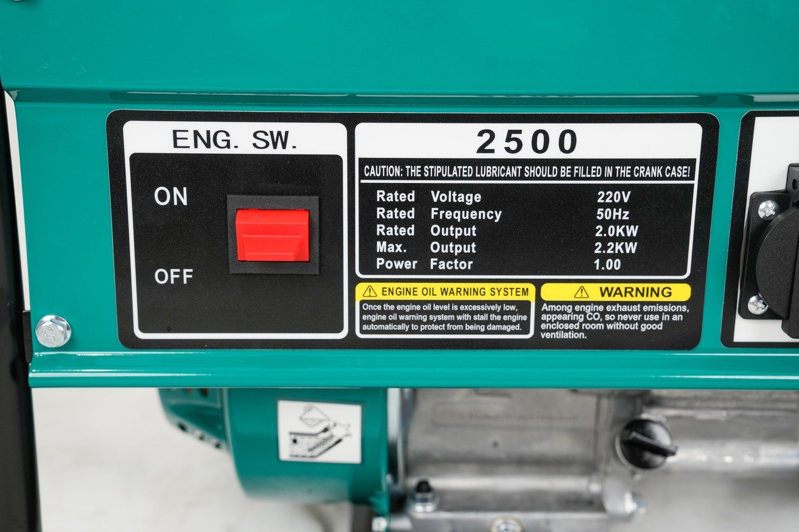 WENXIN 1-10kw gasoline generator, control panel view