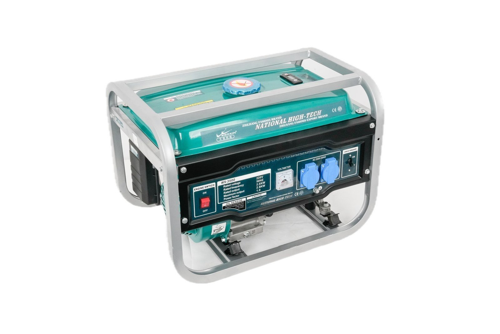 WENXIN 1-5-3-2kw gasoline generator, side view