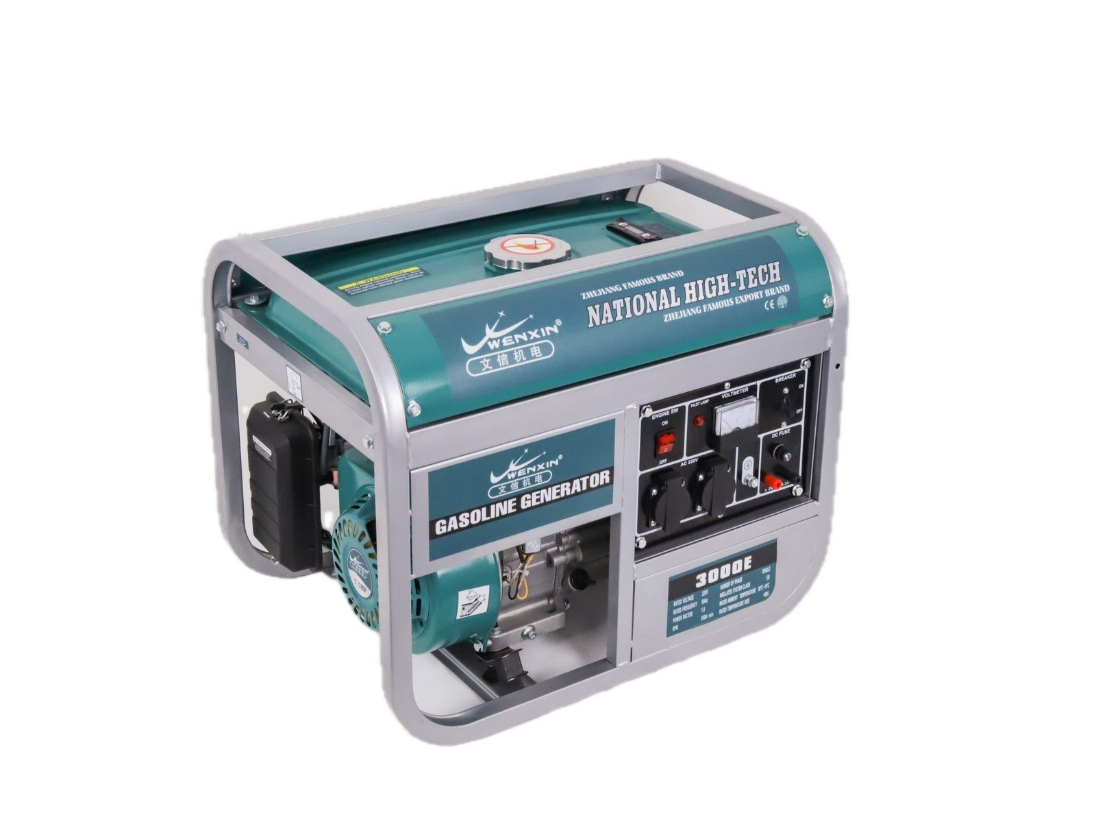 WENXIN square-tube-diesel-style-1-5-8kw gasoline generator, side view