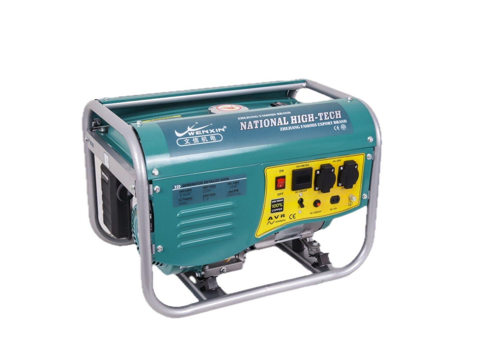 WENXIN wolf-tooth-type-1-8kw gasoline generator, front view