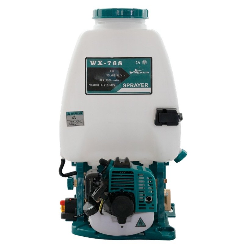 WENXIN 768 knapsack power sprayer, plunger pump model on white background