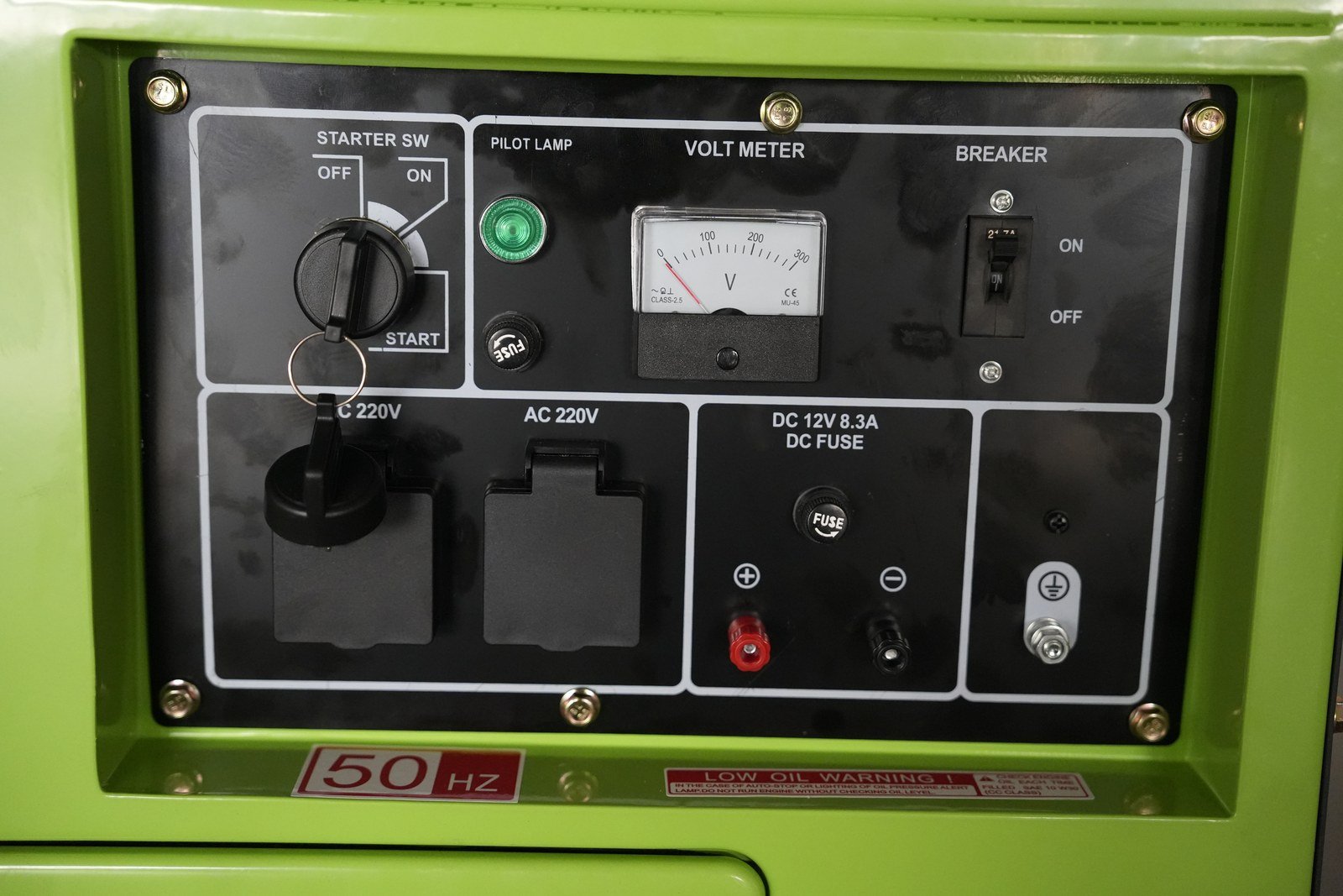 WENXIN silent-4-2-6-0kw diesel generator, control panel view