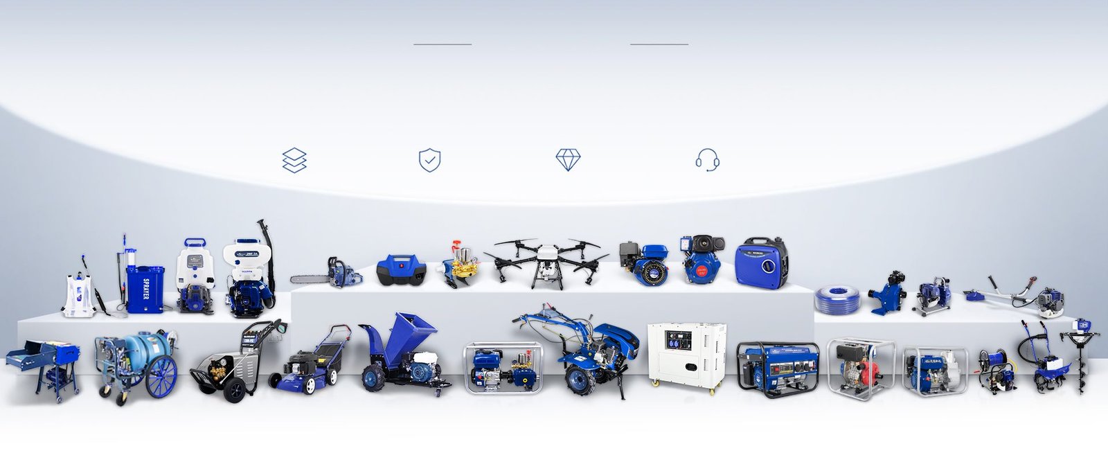 WENXIN product range across sprayers, generators, water pumps, garden tools, engines and pressure washers