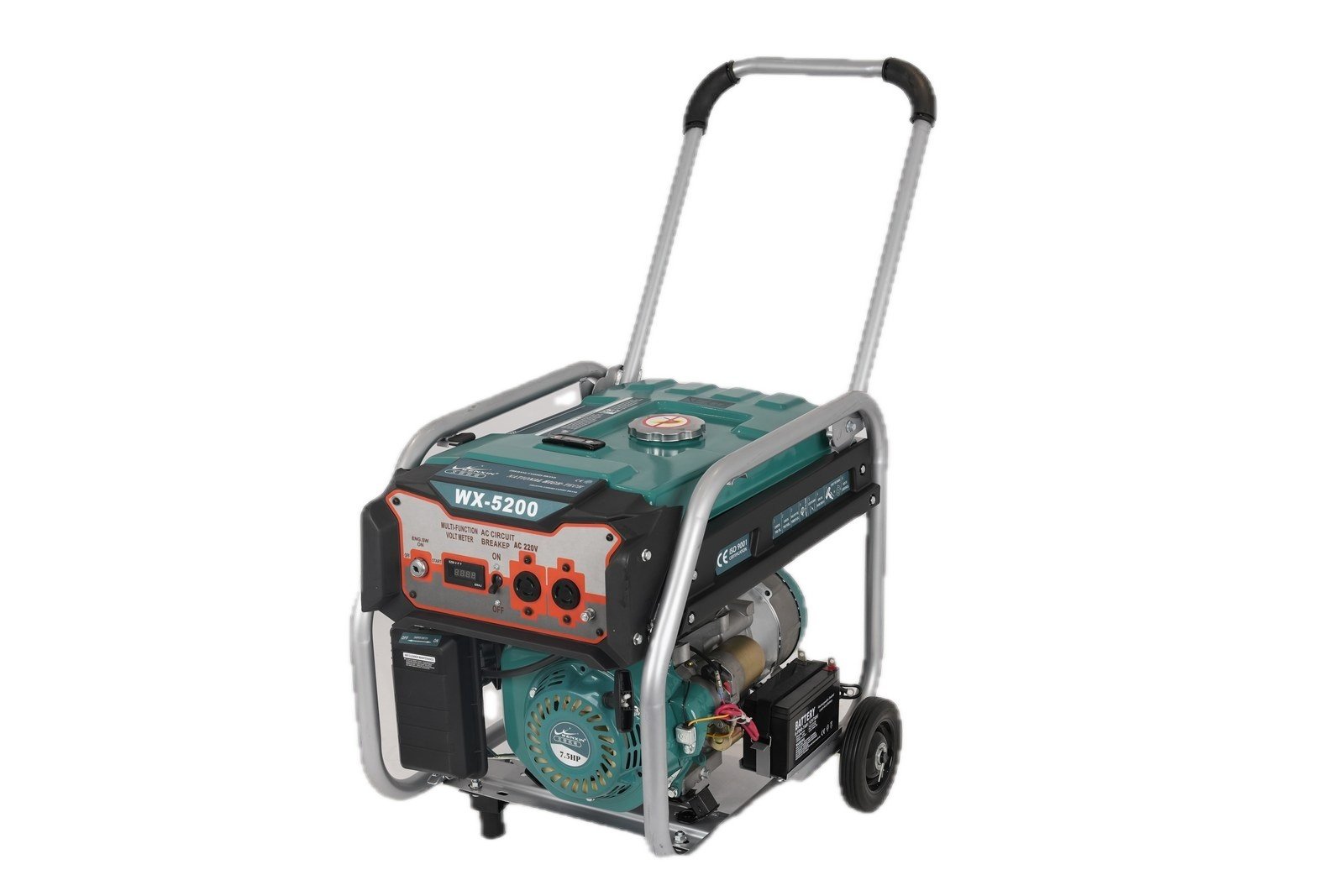 WENXIN wheeled-1-8kw gasoline generator, side view