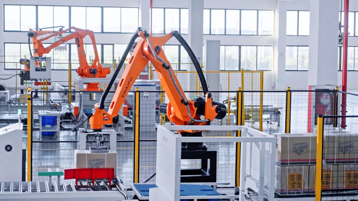 Automated robotic packaging line at WENXIN