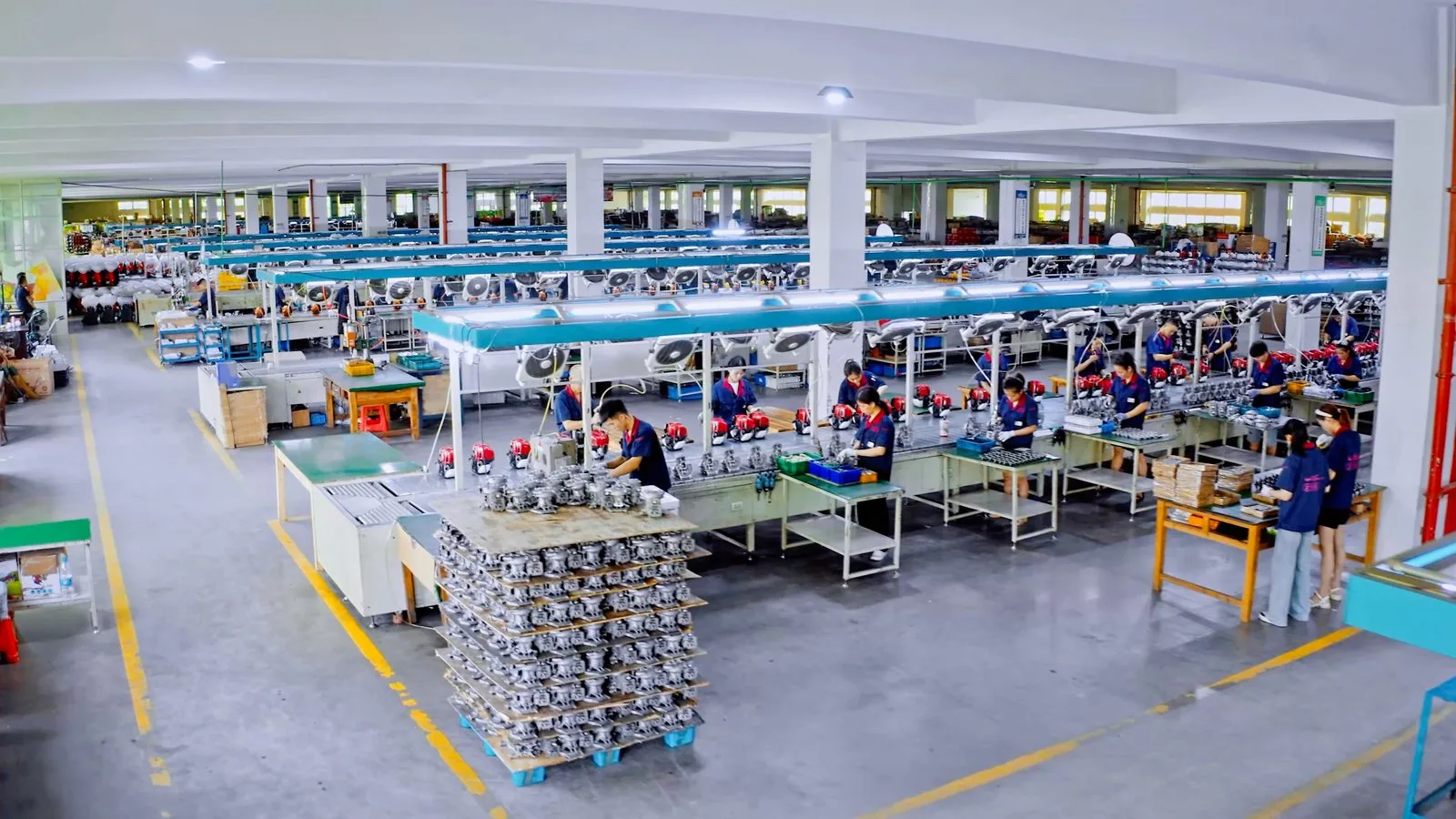 Brush cutter assembly line at WENXIN